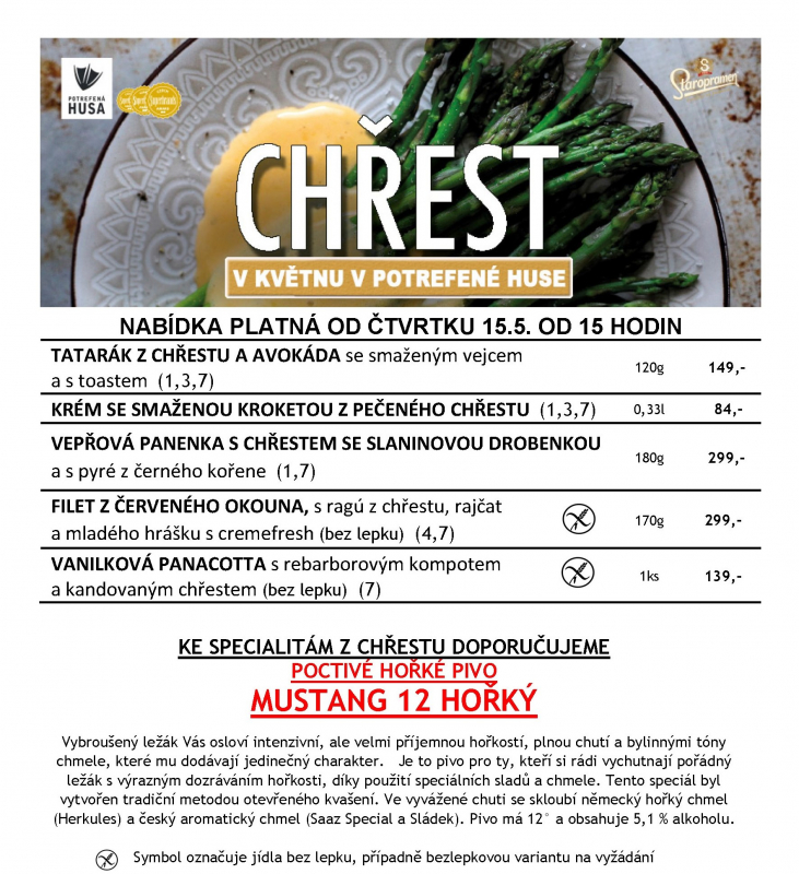 Od čtvrtka servírujeme chřestové speciality!