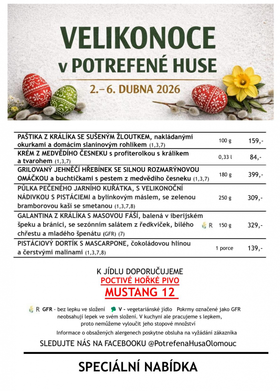 Velikonoce letos neřeš doma… přijď si je užít na talíř!