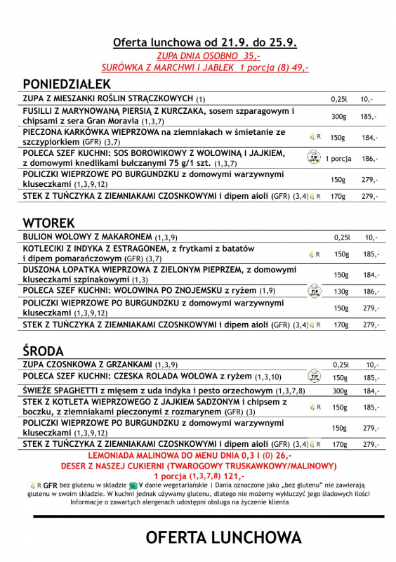 POLSKIE MENU LUNCHOWE W SERCU OŁOMUŃCA!