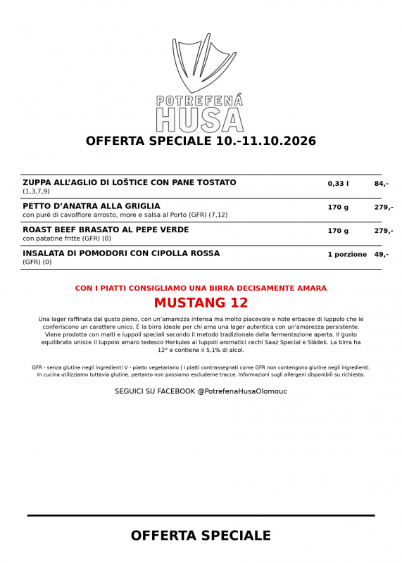 Il weekend ha più gusto alla Potrefená Husa!